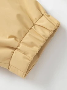 Balabala Teen Boy Colorblock Letter Patched Detail Waterproof Hooded Jacket - Yellow - View 5