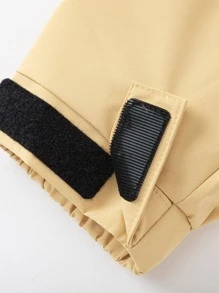 Balabala Teen Boy Colorblock Letter Patched Detail Waterproof Hooded Jacket - Yellow - View 6