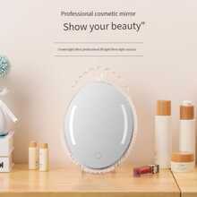 1pcABS White Rechargeable Tricolor Vanity Mirror Contains A Data Line - White - View 5