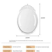 1pcABS White Rechargeable Tricolor Vanity Mirror Contains A Data Line - White - View 3