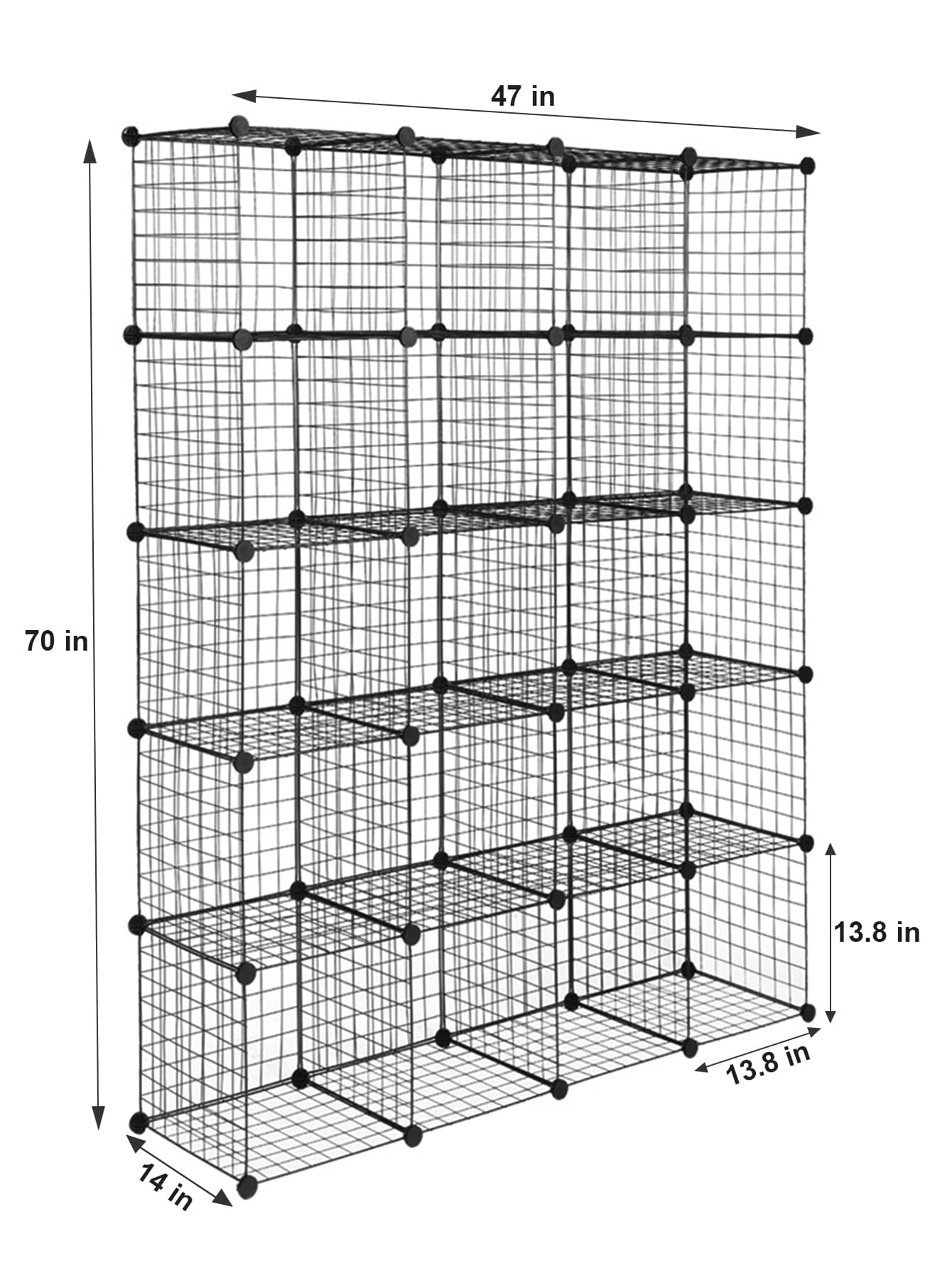 Wire Cube Storage, MultiUse Modular Storage Shelving Rack, DIY Wire Grid Bookcase, Grids