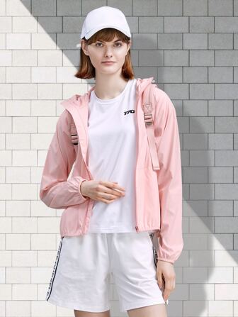 TFO Summer Workout Women's Sun Protection Outdoor Hooded Sports Jacket ,Waterproof ,Women Tennis Outfit