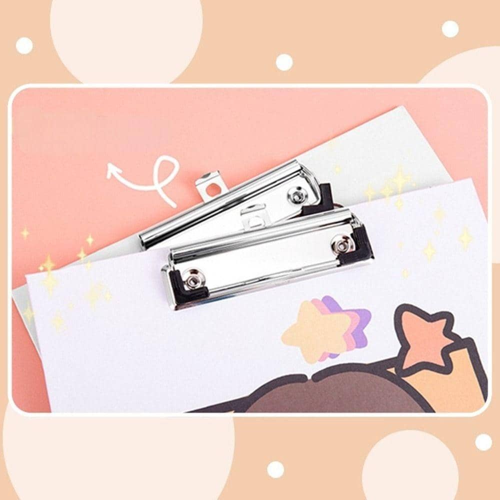 1pc Cute Cartoon A4 Size Document Holder, Clip Board, Writing Pad Clip