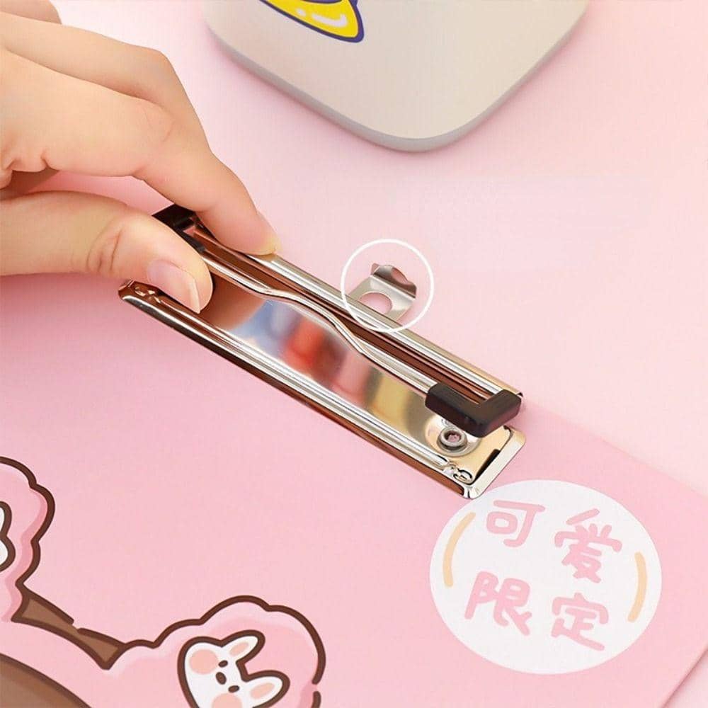 1pc Cute Cartoon A4 Size Document Holder, Clip Board, Writing Pad Clip