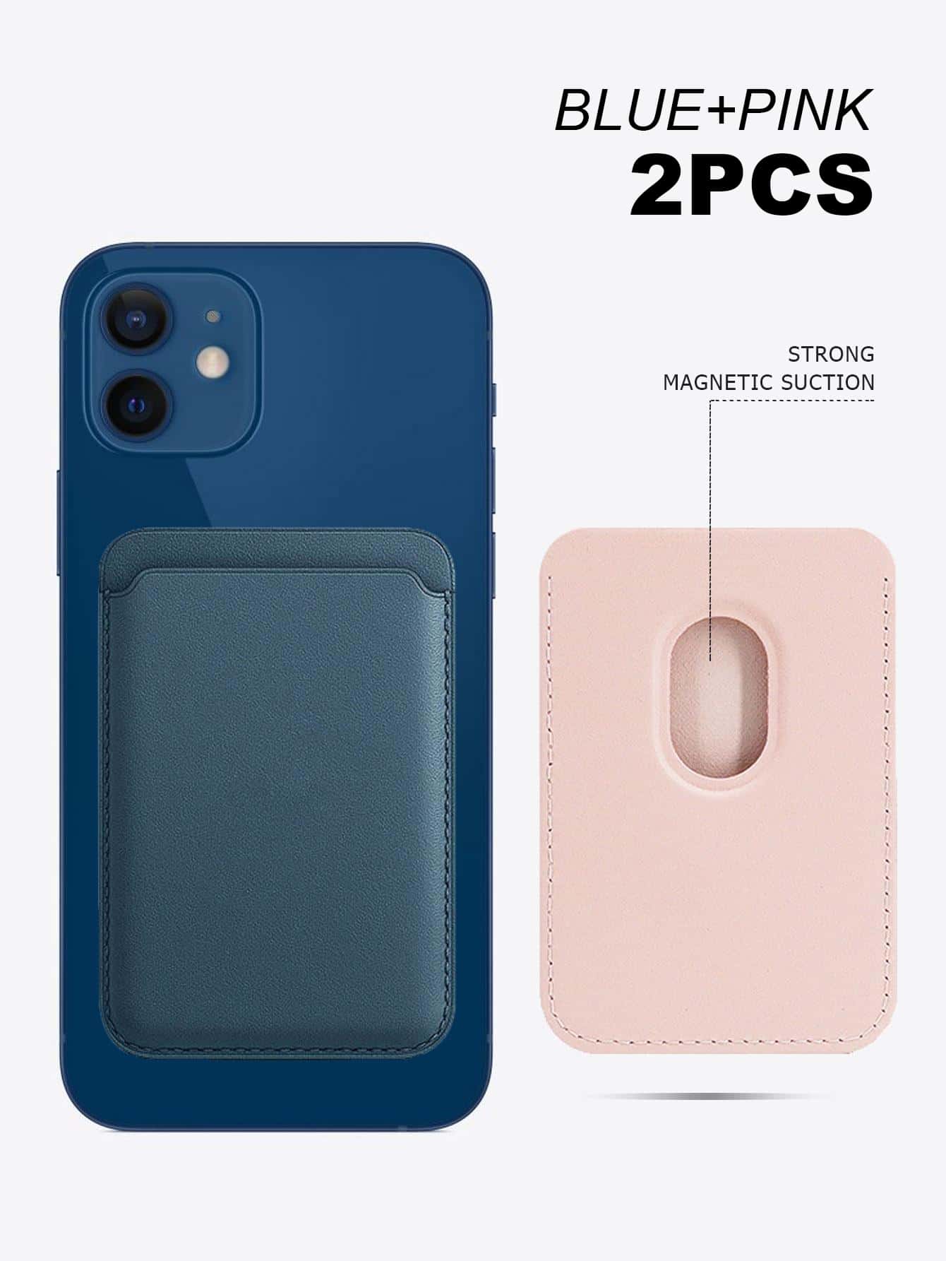 2 Túi Đựng Thẻ Ví Từ Tính, Ốp Điện Thoại Tương Thích Với IPhone 14 Pro Max 13 12 Pro (Hồng + Xanh) Nhẹ Di Động, Thẻ Tín Dụng, Chứng Minh Thư Nhân Viên Cổ Trắng Ngày Lễ, Kỷ Niệm, Quà Sinh Nhật, Phụ Kiện, Quà Tặng - Nhiều màu - Xem 1
