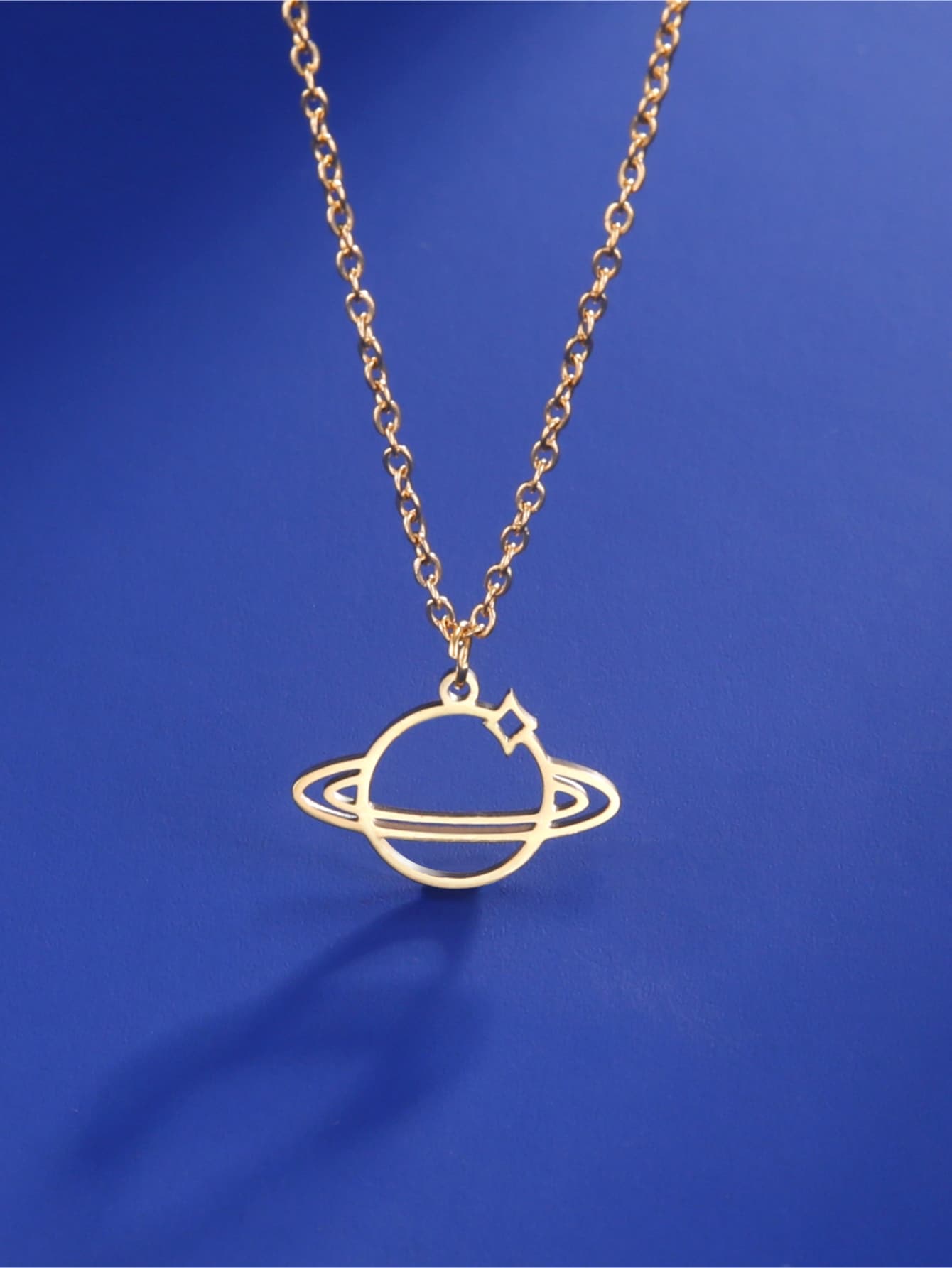1入女性時尚不鏽鋼行星吊墜項鍊,創意時尚珠寶,多用途情侶假日禮物