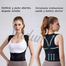 Corrector De Postura Para Espalda Tipo Faja Alivia Dolor - Negro - Ver 6