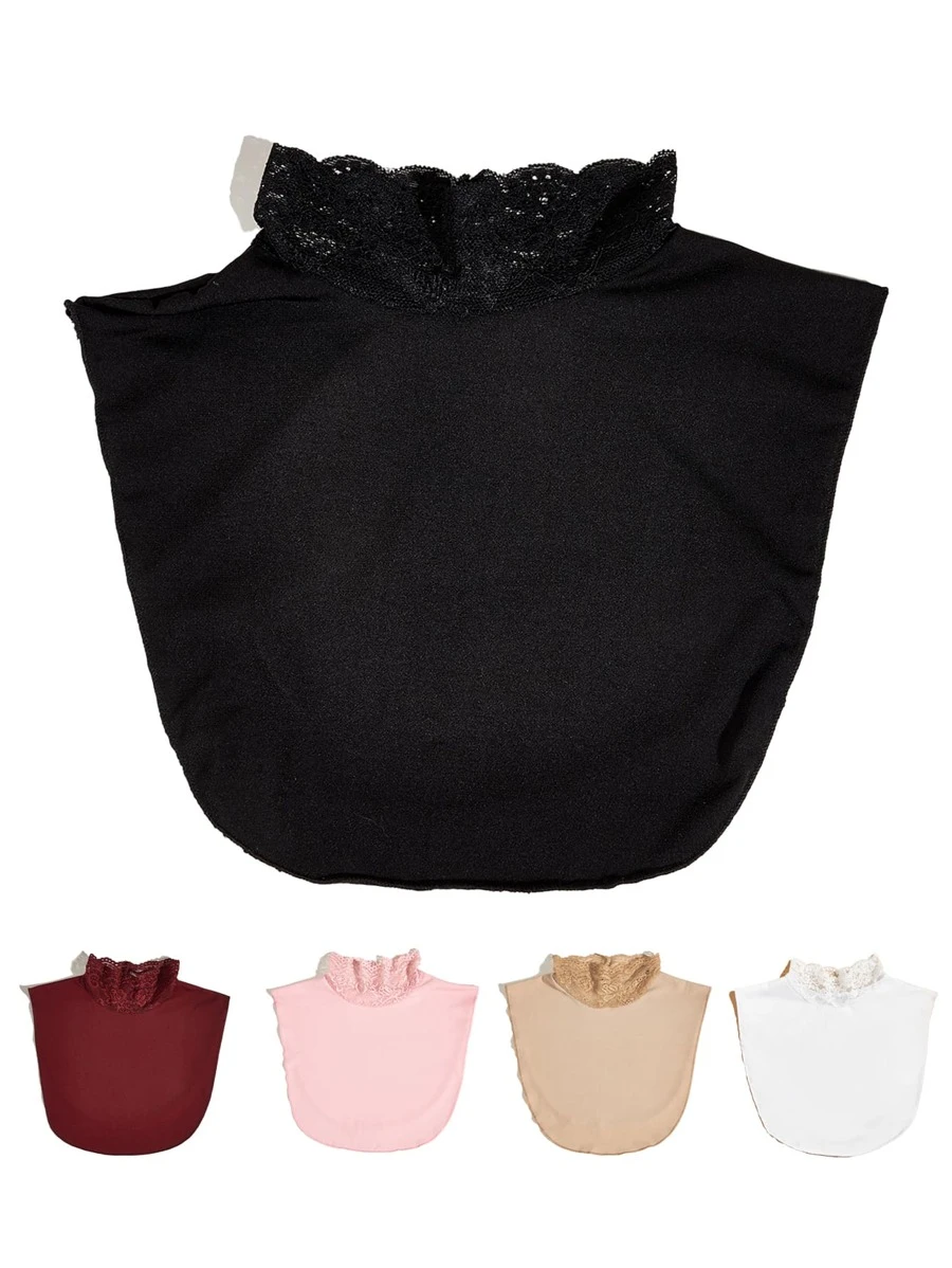 Cổ áo viền ren Dickey - màu đen - Xem 1