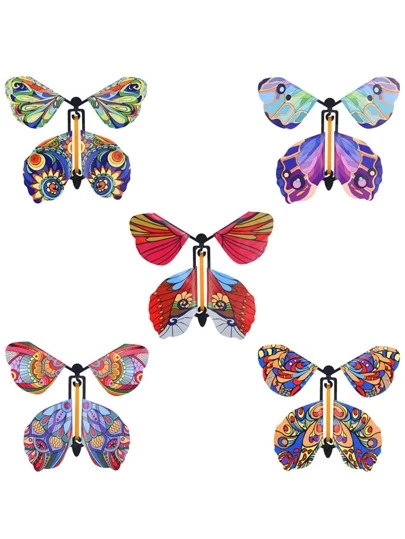 1入組飛行蝴蝶玩具魔術道具(隨機色)