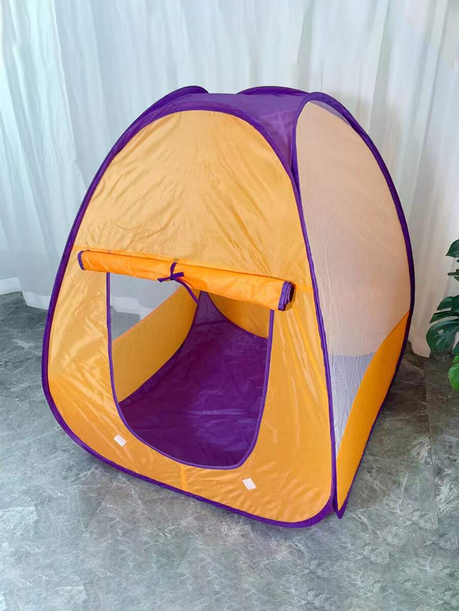 1個模擬戶外露營帳篷兒童遊戲屋綠色野餐餐具露營玩具套裝 - 紫色 - 查看 1