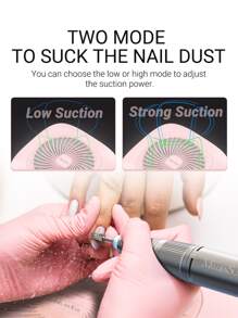 MELODYSUSIE Nail Dust Collector for Acrylic Gel Nail Polishing, Nail Salon, Pink - Pink - View 3