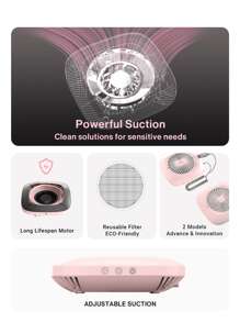 MELODYSUSIE Nail Dust Collector for Acrylic Gel Nail Polishing, Nail Salon, Pink - Pink - View 4