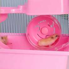 Hamster Cage, Teddy Bear Palace, Luxury Package, Double-layered Castle Style, Small Countryside Home - Pink - View 4