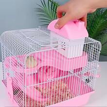 Hamster Cage, Teddy Bear Palace, Luxury Package, Double-layered Castle Style, Small Countryside Home - Pink - View 1