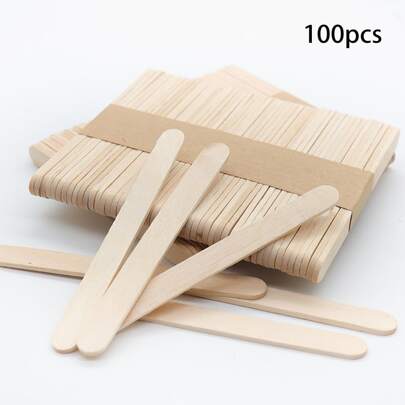 100入組木頭冰棒適用於DIY冰淇淋酒吧&冰棒棍棒