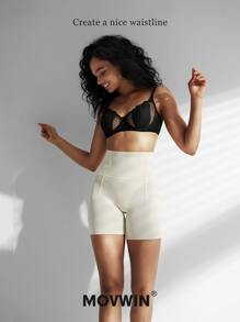 1pc Women High Waisted Tummy Control Seamless Hip Lifting Body Shaper Panties Underwear - Apricot - View 8