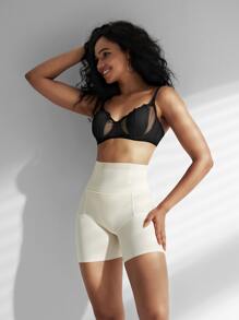 1pc Women High Waisted Tummy Control Seamless Hip Lifting Body Shaper Panties Underwear - Apricot - View 7