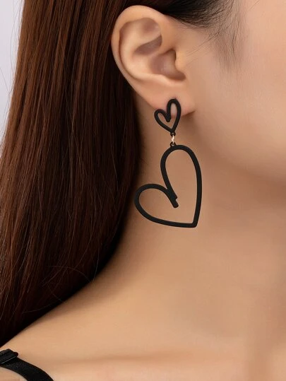 1雙心形幾何耳環