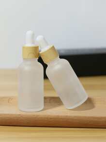 2 件 30 毫升空磨砂玻璃精油滴管瓶，配有 Piepette 滴管瓶容器，带木纹印花塑料盖 - 無色 - 查看 1