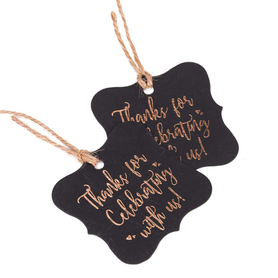 100 Pieces Thank You For Celebrating With Us Greeting Cards Free  Rope Diy Gift Decoration Tag - Black - View 1