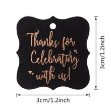 100 Pieces Thank You For Celebrating With Us Greeting Cards Free  Rope Diy Gift Decoration Tag - Black - View 2