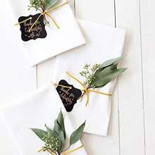 100 Pieces Thank You For Celebrating With Us Greeting Cards Free  Rope Diy Gift Decoration Tag - Black - View 4