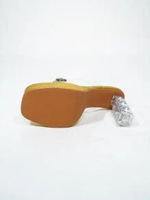 Hàng mới đến Pha lê Cao gót Nền tảng Của phụ nữ Giày dép - Vàng - Xem 8