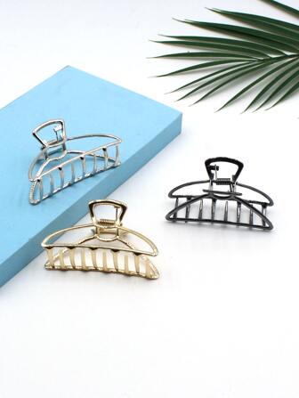 3pcs/1pc Women Girls' Metal Hair Claw Clips For Thick Heavy Hair, Middle Non-Slip Hair Catch Barrette Jaw Clamp, Strong Hold Claw Barrettes For Long Hair, Fashion Hair Styling Accessories,Cat Ears, Casual Fall Winter Hair Clip Hair Accessories For Women For Vacation Outfits Woman