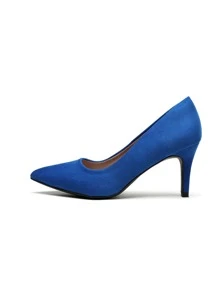 Women High Stiletto Heels Closed Pointed Toe Dress Pumps Shoes For  Wedding Work Office Business, 3 Inches SIZE UP - 寶藍色 - 查看 4