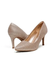 Women High Stiletto Heels Closed Pointed Toe Dress Pumps Shoes For  Wedding Work Office Business, 3 Inches SIZE UP - Vàng - Xem 5