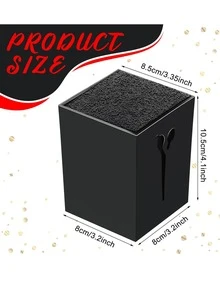 1 Pieza Caja De Soporte De Tijeras Multifuncional En Negro Sin Arañazos, Adecuada Para Cortes De Pelo, Con Estante De Almacenamiento De Peines Y Herramientas De Estilo Para Escritorio - Negro - Ver 4