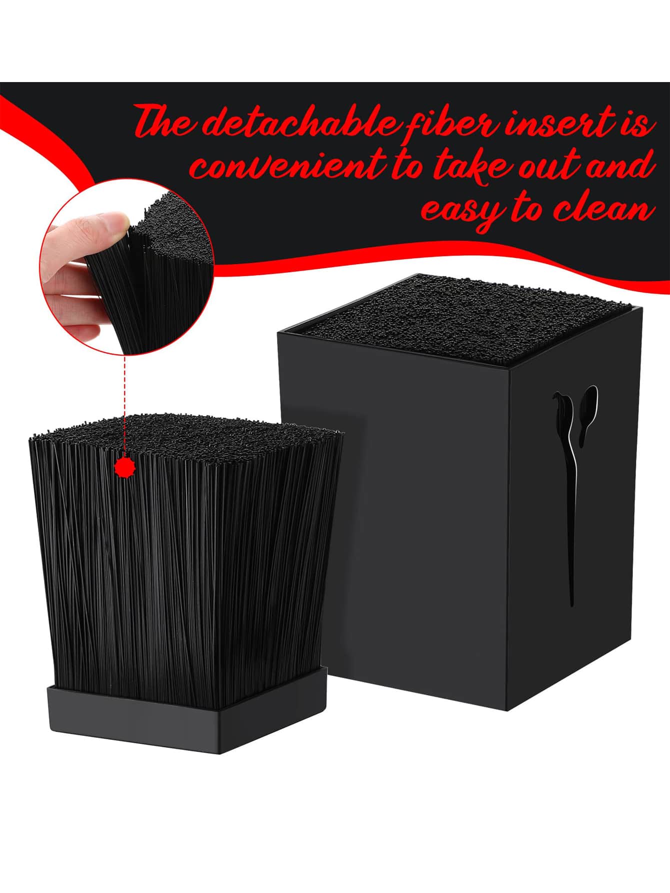 1 Pieza Caja De Soporte De Tijeras Multifuncional En Negro Sin Arañazos, Adecuada Para Cortes De Pelo, Con Estante De Almacenamiento De Peines Y Herramientas De Estilo Para Escritorio - Negro - Ver 1