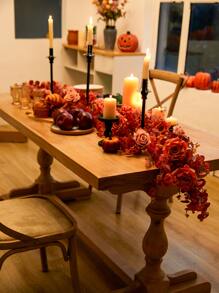 180cm Fabric Orange Money Plant, Baby's Breath Vine Garland With Stars Decoration For Autumn, Suitable For Party And Wedding Table Decorations, Valentine Day, Gift Gifts Birthday Graduation - Orange - View 11