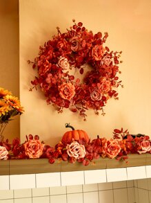 180cm Fabric Orange Money Plant, Baby's Breath Vine Garland With Stars Decoration For Autumn, Suitable For Party And Wedding Table Decorations, Valentine Day, Gift Gifts Birthday Graduation - Orange - View 4