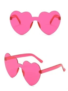 1入組果凍心太陽眼鏡女性街照片浪潮一片式海洋太陽眼鏡Love眼鏡照片可愛搞笑太陽眼鏡