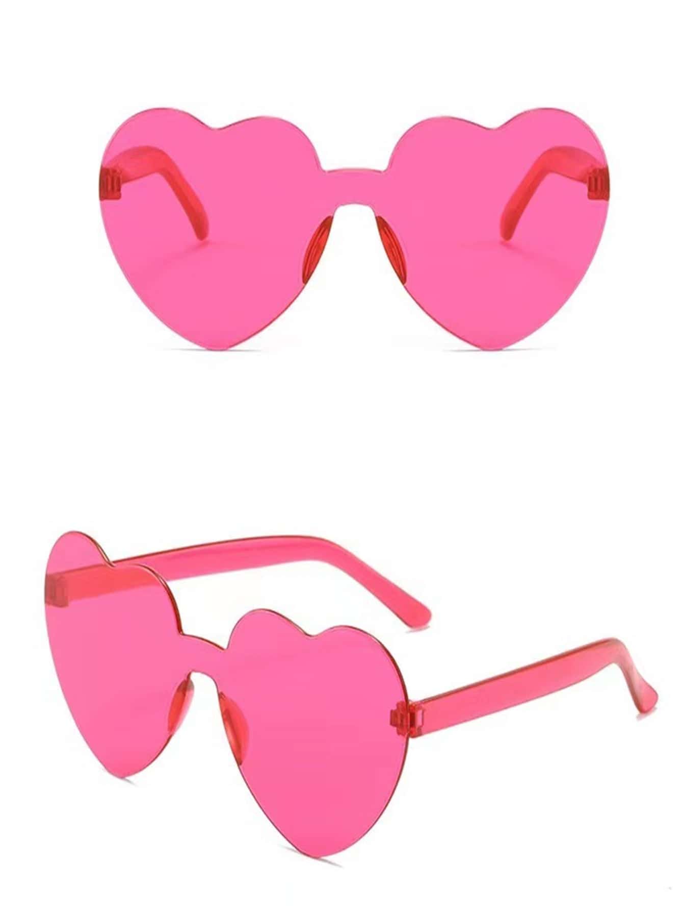 1入組果凍心太陽眼鏡女性街照片浪潮一片式海洋太陽眼鏡Love眼鏡照片可愛搞笑太陽眼鏡