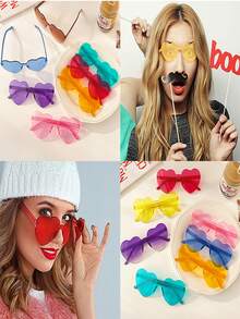 1入組果凍心太陽眼鏡女性街照片浪潮一片式海洋太陽眼鏡Love眼鏡照片可愛搞笑太陽眼鏡