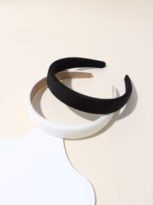 2pcs Simple Solid Color Hairband For Women, With Embroidery Design, Hair Accessories For Washing Face Or Tying Hair,Hairband,Hair Hoop Headbands