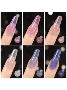 GAOY 6 Piece Gel Nail Polish Set 6 Colour Gel Polish Set Gel Nail Polish Set Removable Nail Polish Set - Verde militar - Ver 1