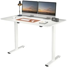 FlexiSpot 55x28 Inches Home Office Standing Desk Whole-Piece Desk Board Height Adjustable Computer Desk - White - View 6