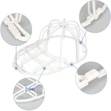 LAOPAO Una Máquina De Limpieza De Gorras De Béisbol Negra, Limpiador De Gorras, Protector De Gorras, Jaula Para Lavado De Gorras, Moldeador De Gorras, Práctico Organizador De Gorras, Lavadora De Gorras, Estante Para Gorras Duradero, Material De Actualización Resistente, Apto Para Lavadora, Marco De Protección De Gorras, Adecuado Para Adultos - Blanco - Ver 5