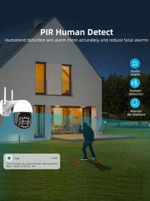 Reletech 1 台 4k 4mp+4mp 雙鏡頭監視器戶外 Wifi,360° Ptz 家用安全攝像頭,帶自動變焦跟踪,支援 2d/3d 降噪,人體檢測,8 倍混合變焦,彩色夜視,有線 Ip 攝像頭 - 黑與白 - 查看 5