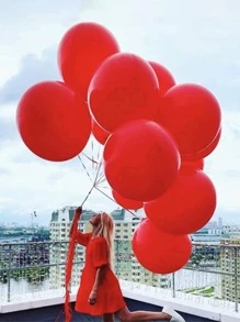 5/10 件 18 英寸大气球厚乳胶气球适用于生日毕业典礼新娘送礼会新年情人节婚礼派对装饰 - Red - 查看 2