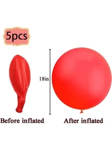 5/10 件 18 英寸大气球厚乳胶气球适用于生日毕业典礼新娘送礼会新年情人节婚礼派对装饰 - Red - 查看 4
