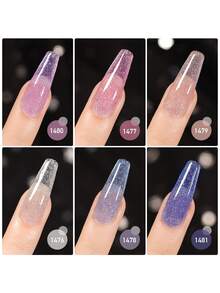 GAOY 6 Piece Gel Nail Polish Set 6 Colours Gel Nail Polish Set Gel Nail Polish Set Removable Nail Polish Set-2 - Negro - Ver 5