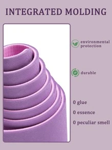1pc Tpe Yoga Mat 183*61*0.6cm With Double-sided Alignment Lines For Exercise,dance And Fitness, Anti-slip - Purple - View 5