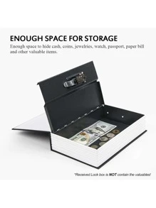 Diccionario inglés creativo con caja de almacenamiento y contraseña, de tamaño pequeño - Negro - Ver 5