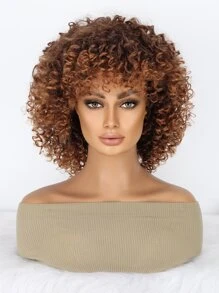 非洲美國深的小卷毛茸茸圓蓬式髮型假髮 - 彩色 - 查看 3
