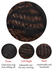 非洲美國深的小卷毛茸茸圓蓬式髮型假髮 - 彩色 - 查看 7