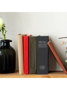 Caja de almacenamiento oculta con cerradura de contraseña, con diseño de libro de diccionario inglés creativo, de tamaño pequeño - Café integral - Ver 2